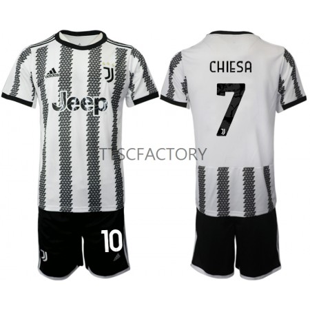 Jalkapallo Pelipaidat/Peliasut Juventus Chiesa 7 Lasten Kotipaita 2022-2023 Lyhythihainen